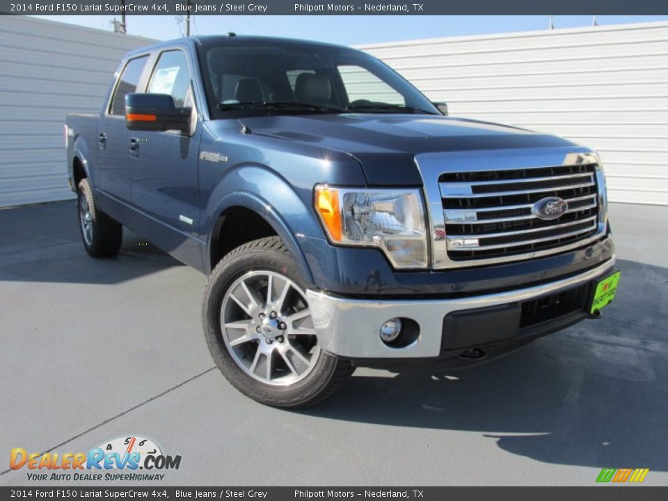2014 Ford F150 Lariat SuperCrew 4x4 Blue Jeans / Steel Grey Photo #1