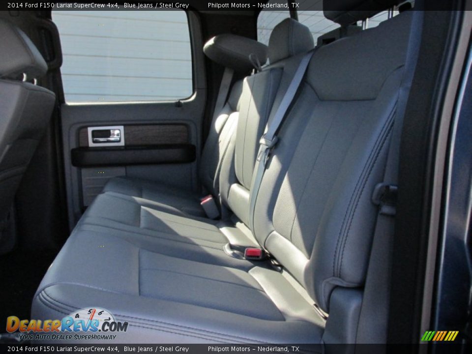 2014 Ford F150 Lariat SuperCrew 4x4 Blue Jeans / Steel Grey Photo #22