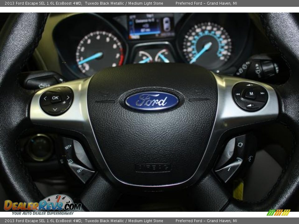 2013 Ford Escape SEL 1.6L EcoBoost 4WD Tuxedo Black Metallic / Medium Light Stone Photo #36