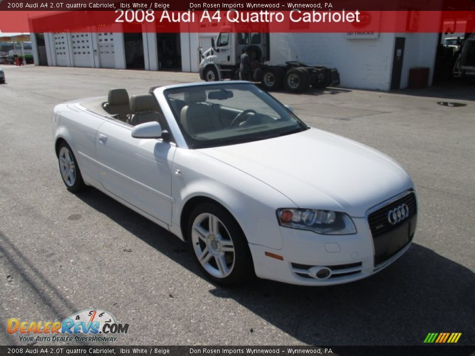 2008 Audi A4 2.0T quattro Cabriolet Ibis White / Beige Photo #1