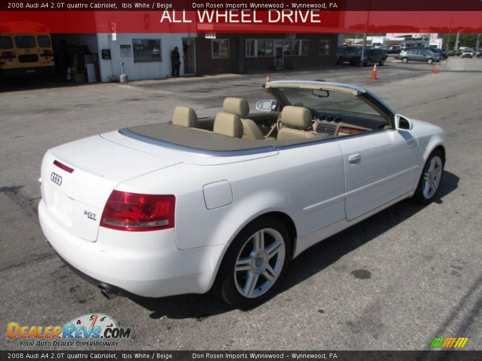 2008 Audi A4 2.0T quattro Cabriolet Ibis White / Beige Photo #3