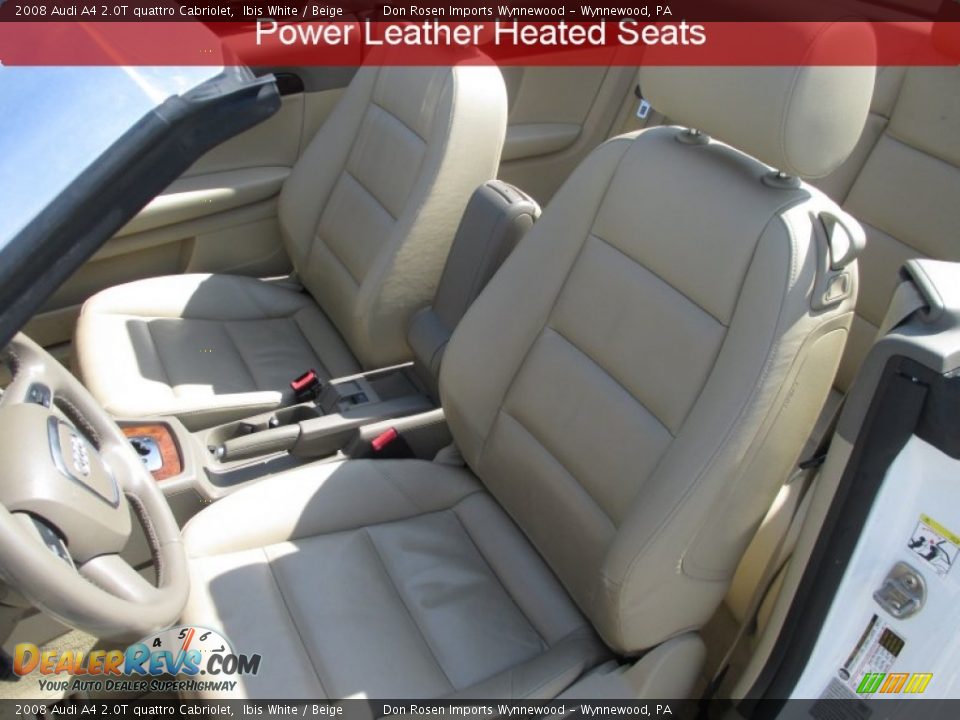 2008 Audi A4 2.0T quattro Cabriolet Ibis White / Beige Photo #4
