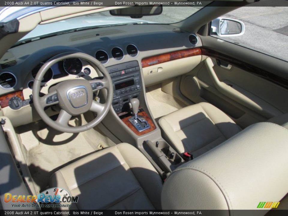 2008 Audi A4 2.0T quattro Cabriolet Ibis White / Beige Photo #5