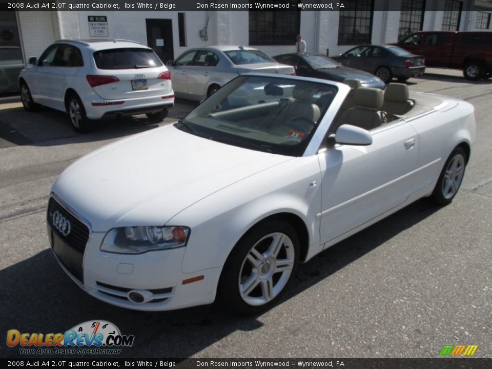 2008 Audi A4 2.0T quattro Cabriolet Ibis White / Beige Photo #8