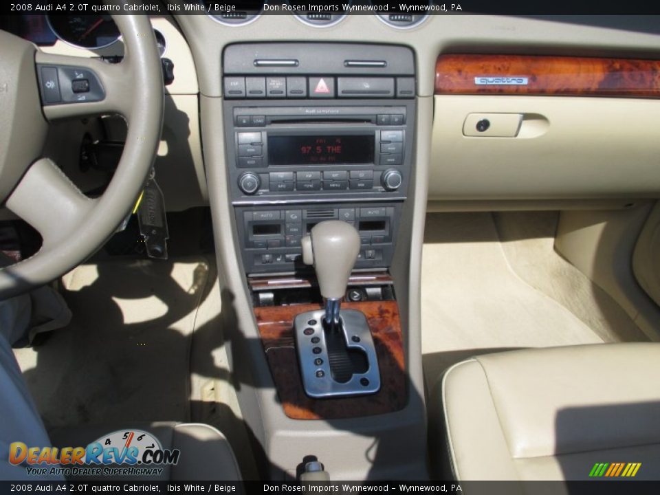 2008 Audi A4 2.0T quattro Cabriolet Ibis White / Beige Photo #13