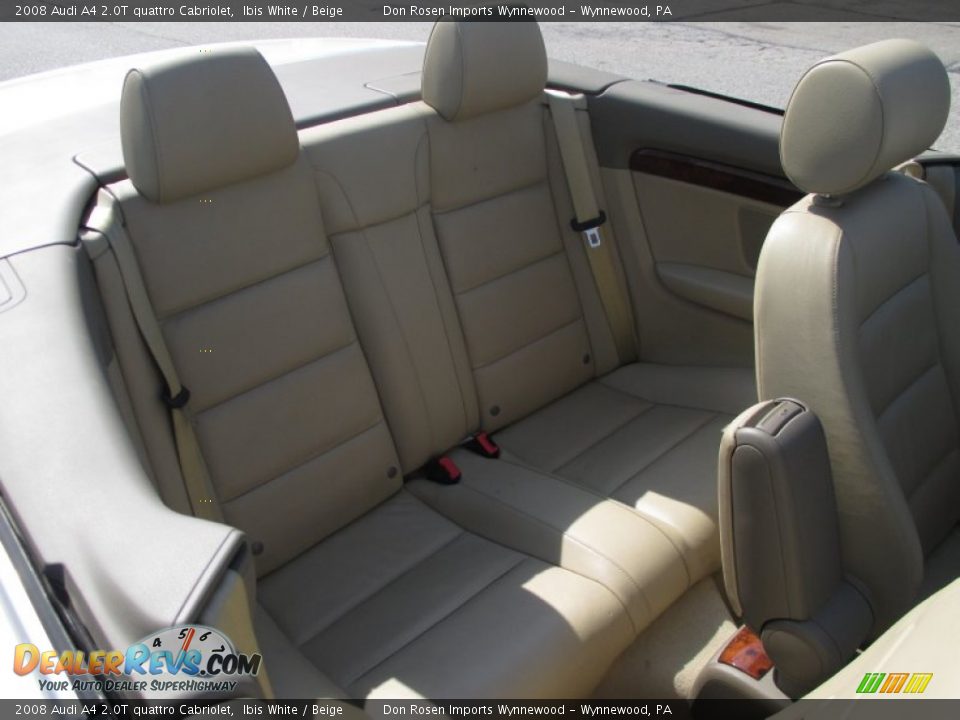 2008 Audi A4 2.0T quattro Cabriolet Ibis White / Beige Photo #16