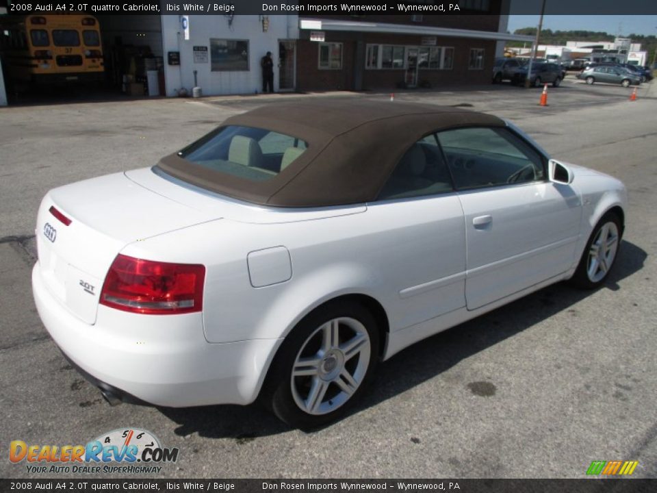 2008 Audi A4 2.0T quattro Cabriolet Ibis White / Beige Photo #18