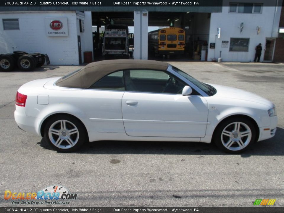 2008 Audi A4 2.0T quattro Cabriolet Ibis White / Beige Photo #19