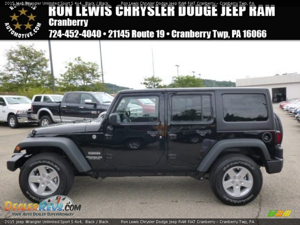 2015 Jeep Wrangler Unlimited Sport S 4x4 Black / Black Photo #1