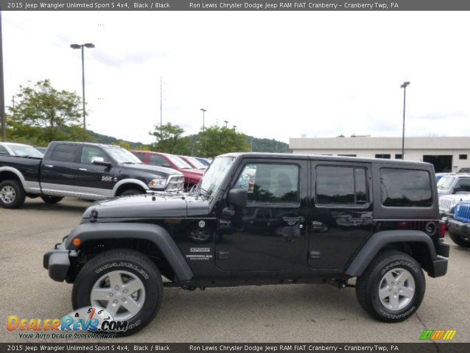 2015 Jeep Wrangler Unlimited Sport S 4x4 Black / Black Photo #2