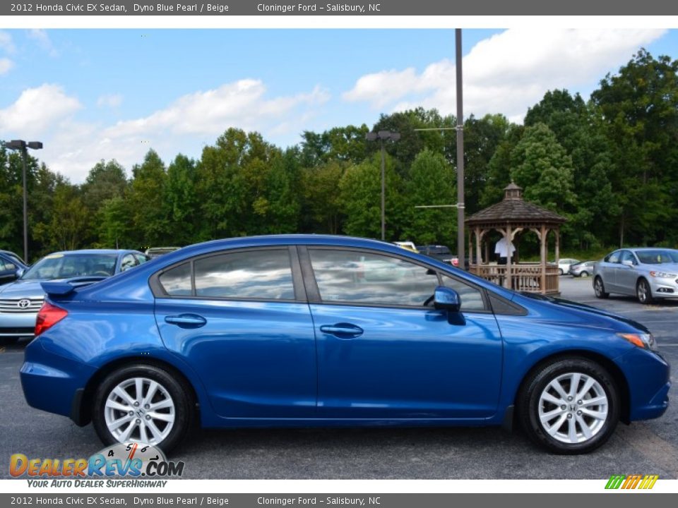 2012 Honda Civic EX Sedan Dyno Blue Pearl / Beige Photo #2