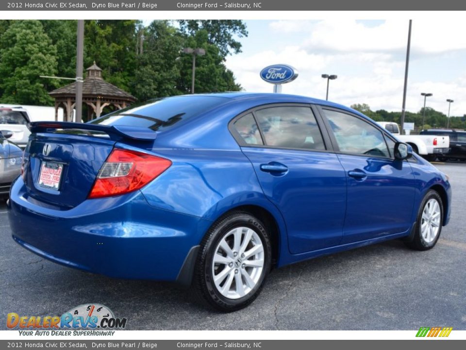 2012 Honda Civic EX Sedan Dyno Blue Pearl / Beige Photo #4