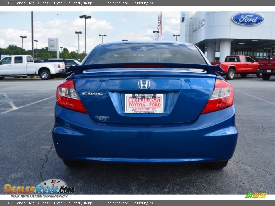 2012 Honda Civic EX Sedan Dyno Blue Pearl / Beige Photo #5