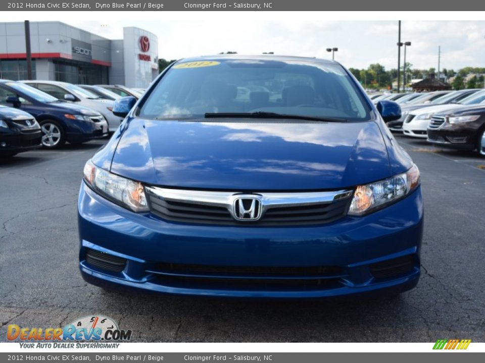 2012 Honda Civic EX Sedan Dyno Blue Pearl / Beige Photo #7