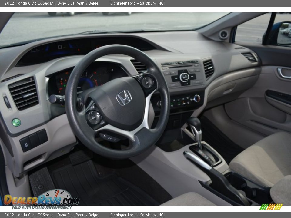 2012 Honda Civic EX Sedan Dyno Blue Pearl / Beige Photo #10