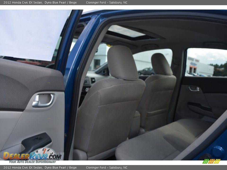 2012 Honda Civic EX Sedan Dyno Blue Pearl / Beige Photo #11
