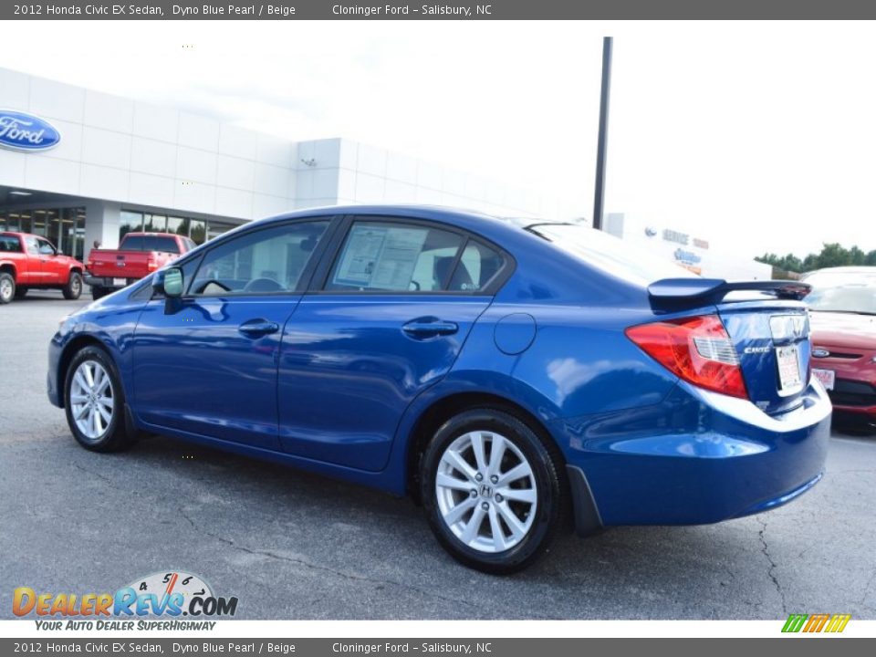 2012 Honda Civic EX Sedan Dyno Blue Pearl / Beige Photo #30