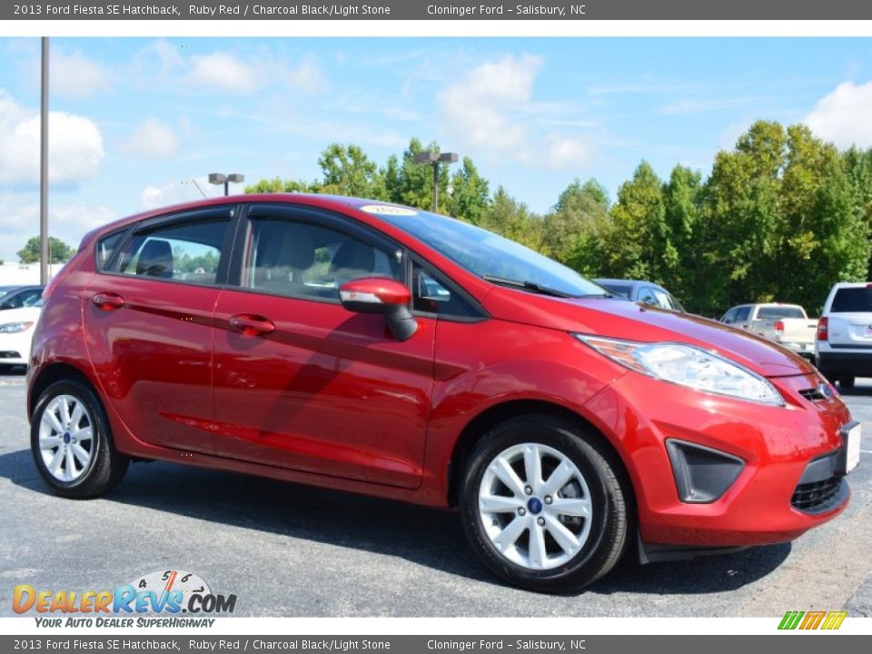 2013 Ford Fiesta SE Hatchback Ruby Red / Charcoal Black/Light Stone Photo #1