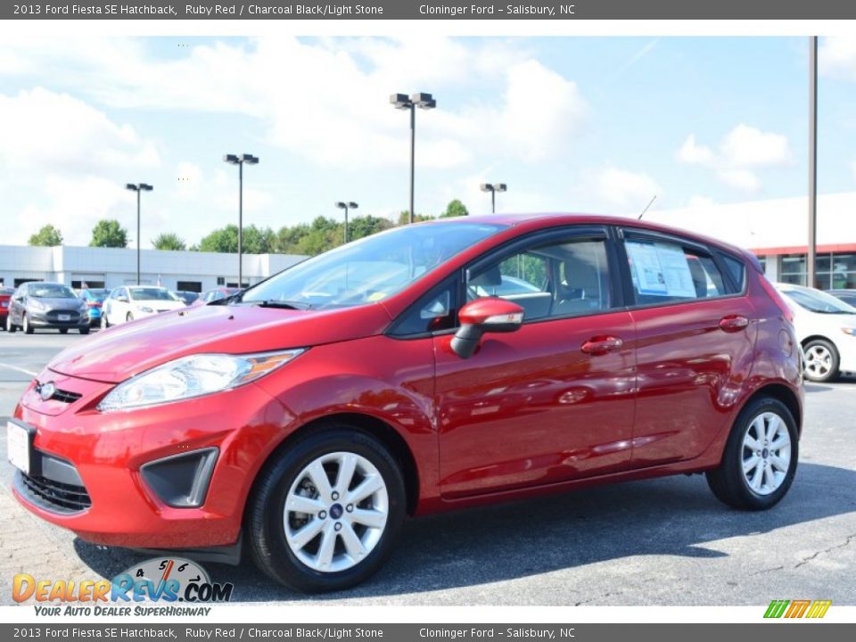 2013 Ford Fiesta SE Hatchback Ruby Red / Charcoal Black/Light Stone Photo #3