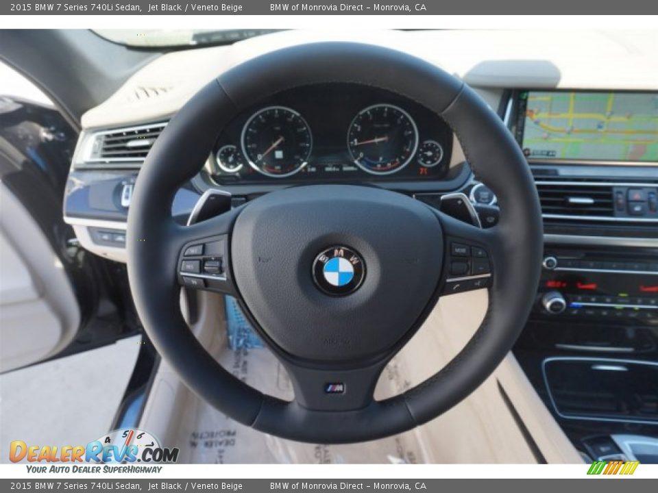 2015 BMW 7 Series 740Li Sedan Jet Black / Veneto Beige Photo #8