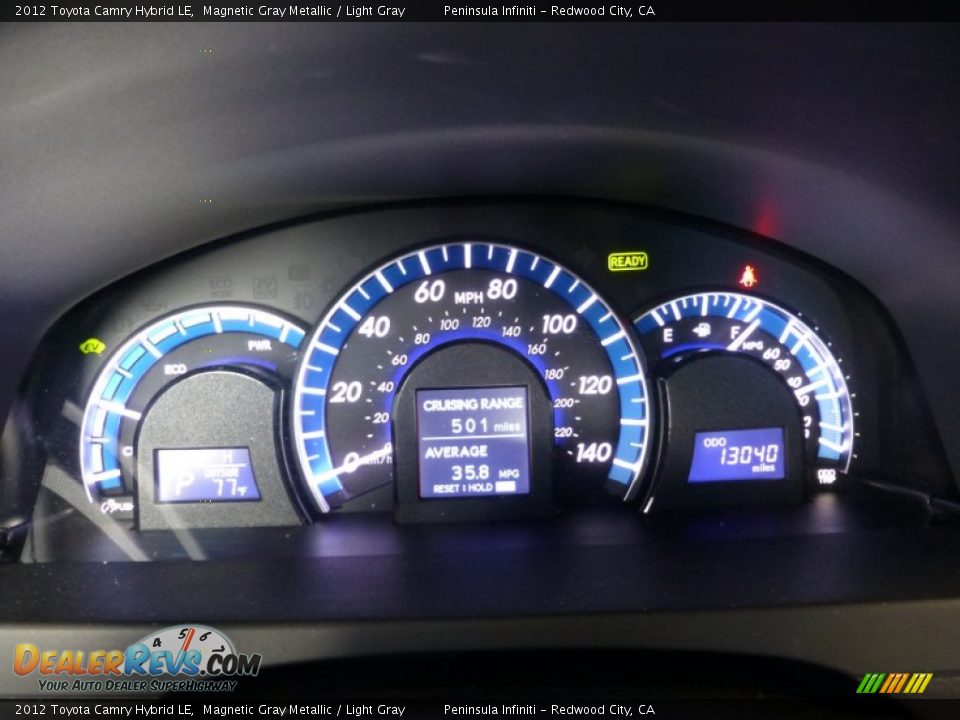 2012 Toyota Camry Hybrid LE Magnetic Gray Metallic / Light Gray Photo #30