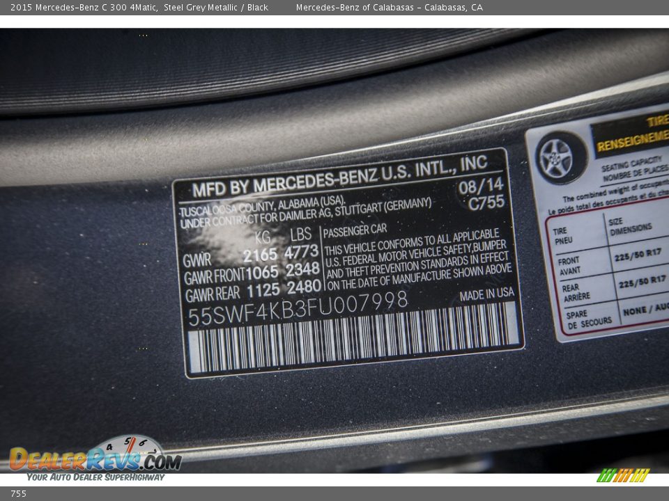 Mercedes-Benz Color Code 755 Steel Grey Metallic