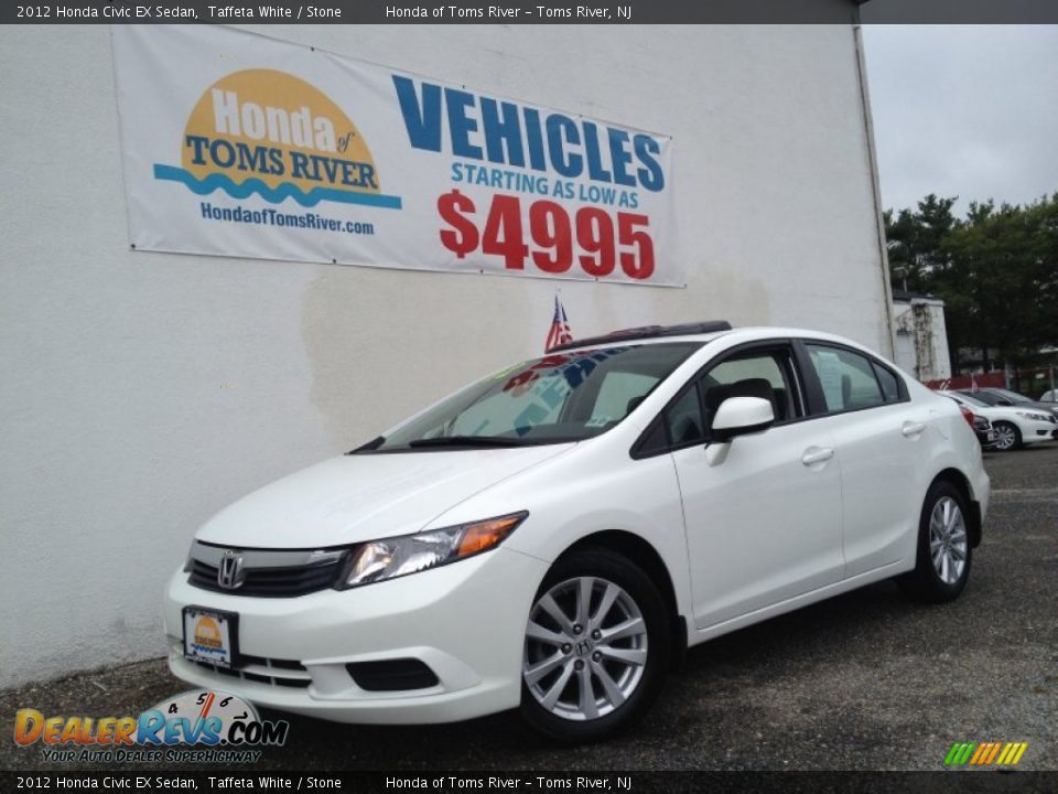 2012 Honda Civic EX Sedan Taffeta White / Stone Photo #1