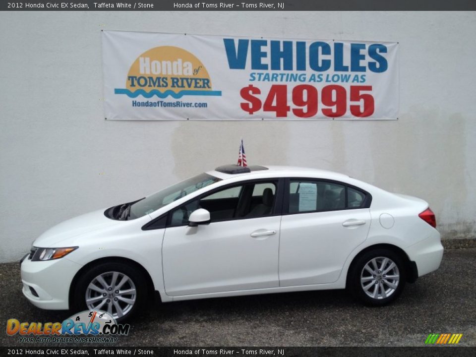 2012 Honda Civic EX Sedan Taffeta White / Stone Photo #5