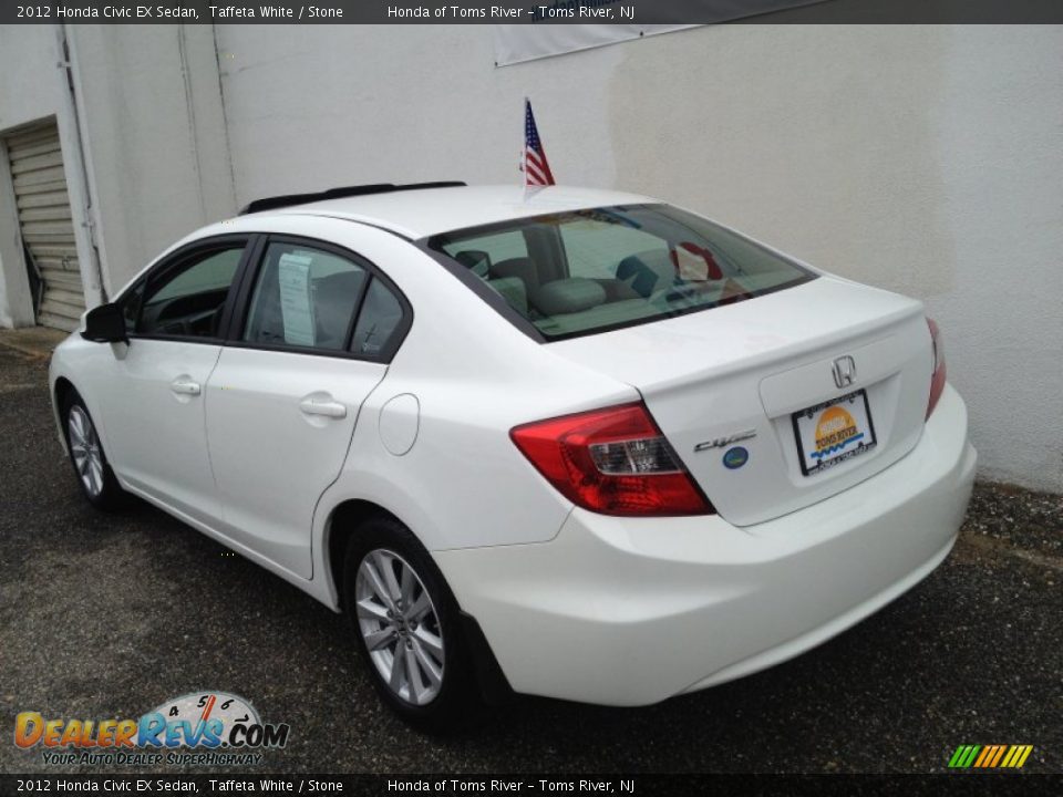 2012 Honda Civic EX Sedan Taffeta White / Stone Photo #7