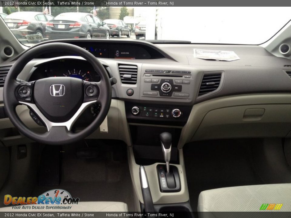 2012 Honda Civic EX Sedan Taffeta White / Stone Photo #12