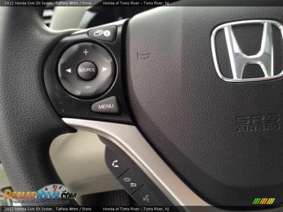 2012 Honda Civic EX Sedan Taffeta White / Stone Photo #19