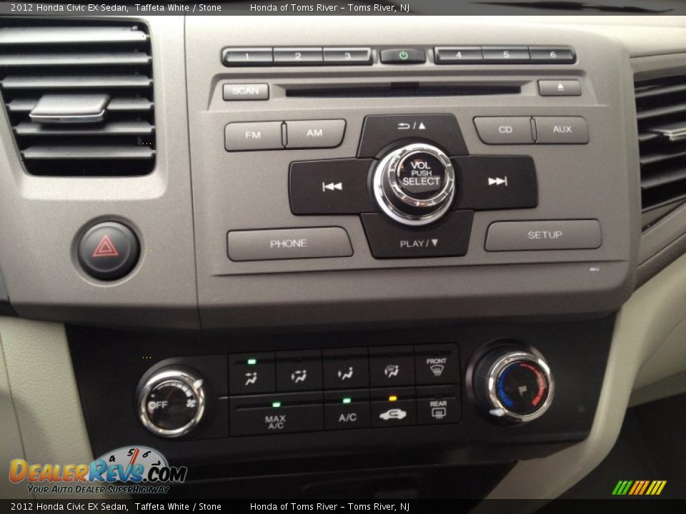 2012 Honda Civic EX Sedan Taffeta White / Stone Photo #20