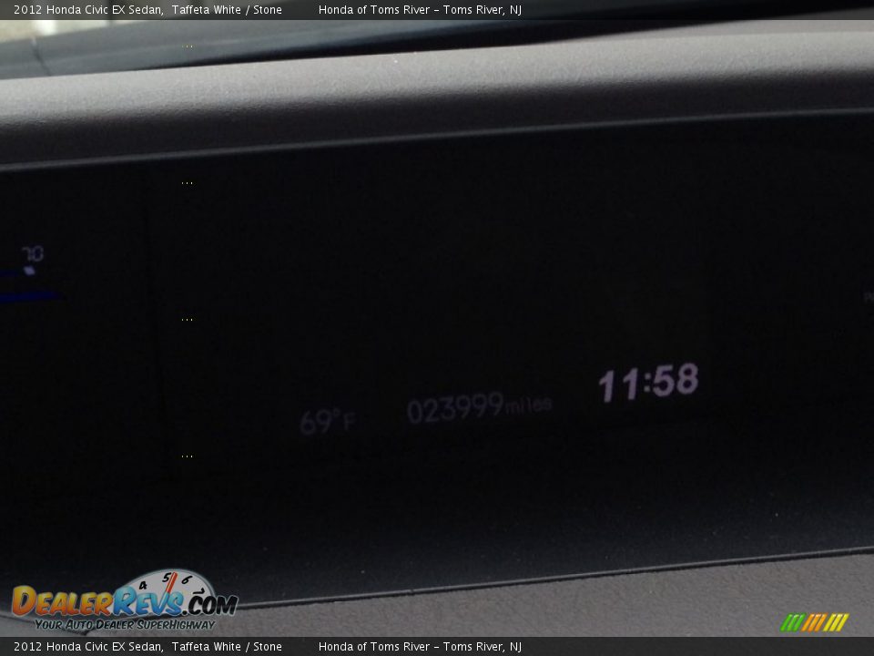 2012 Honda Civic EX Sedan Taffeta White / Stone Photo #22