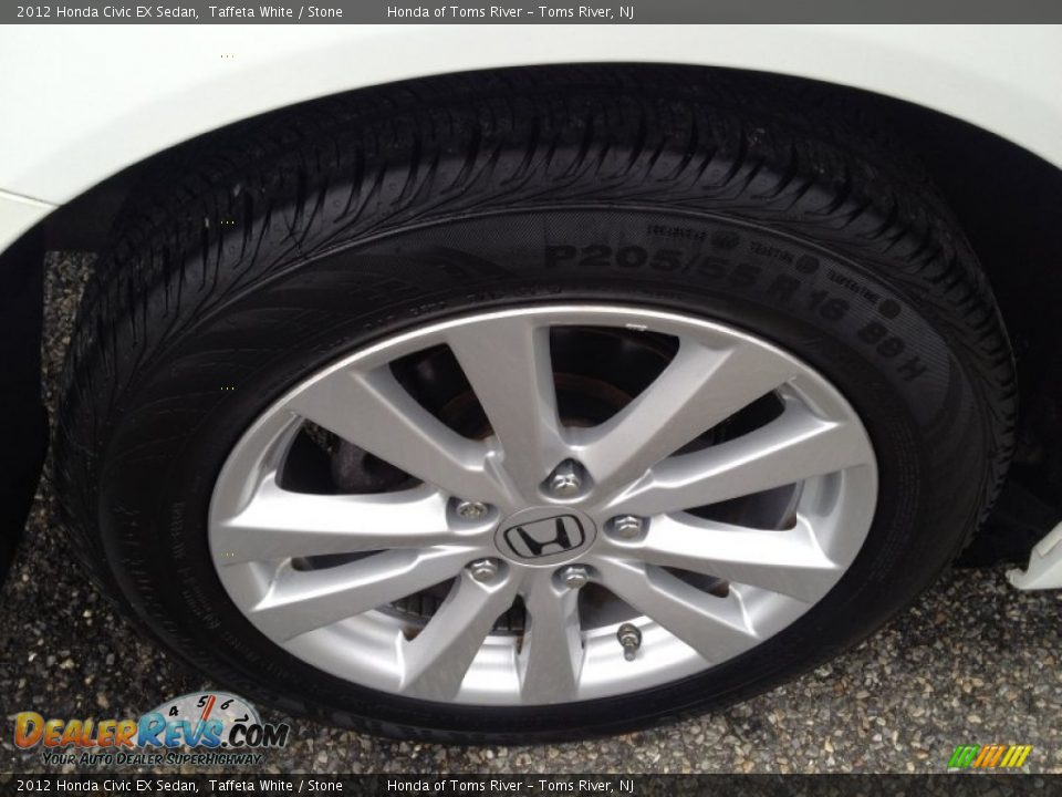 2012 Honda Civic EX Sedan Taffeta White / Stone Photo #25