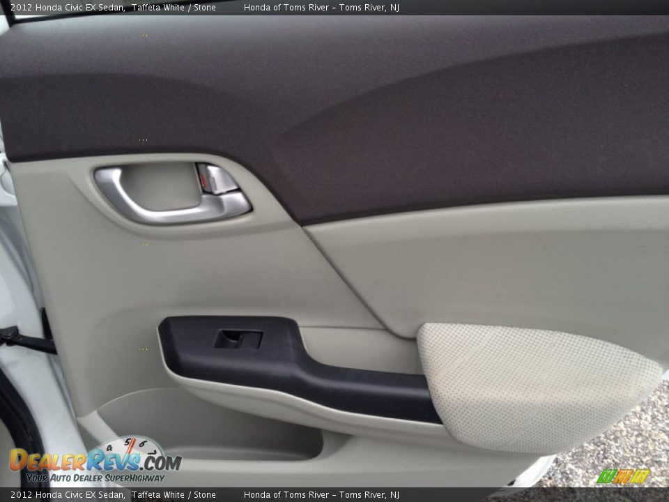 2012 Honda Civic EX Sedan Taffeta White / Stone Photo #26