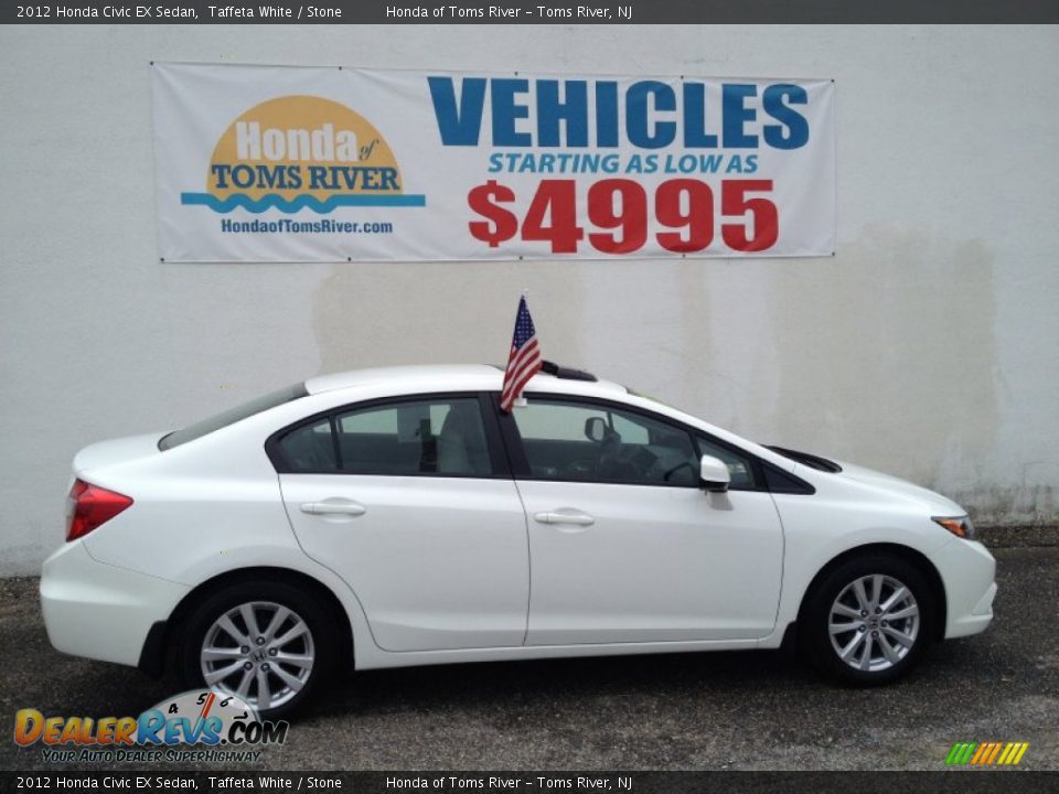 2012 Honda Civic EX Sedan Taffeta White / Stone Photo #31