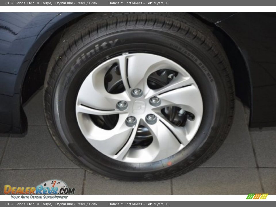 2014 Honda Civic LX Coupe Crystal Black Pearl / Gray Photo #3