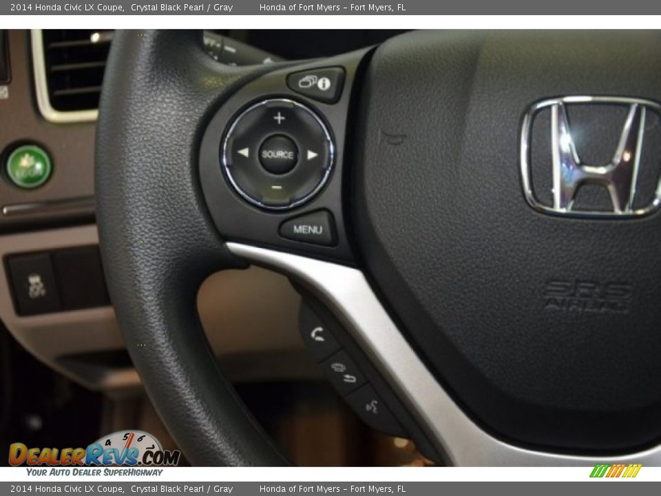 2014 Honda Civic LX Coupe Crystal Black Pearl / Gray Photo #20