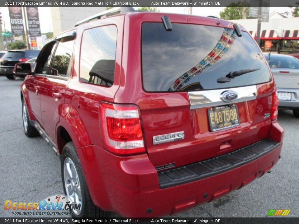 2011 Ford Escape Limited V6 4WD Sangria Red Metallic / Charcoal Black Photo #4
