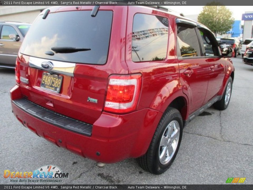 2011 Ford Escape Limited V6 4WD Sangria Red Metallic / Charcoal Black Photo #6