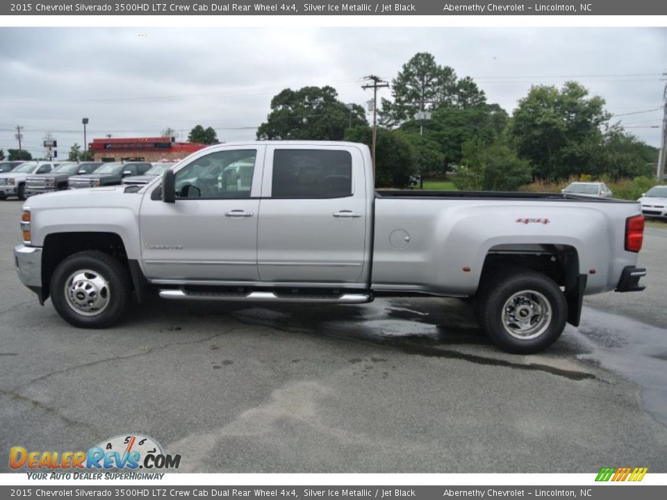 2015 Chevrolet Silverado 3500HD LTZ Crew Cab Dual Rear Wheel 4x4 Silver Ice Metallic / Jet Black Photo #3