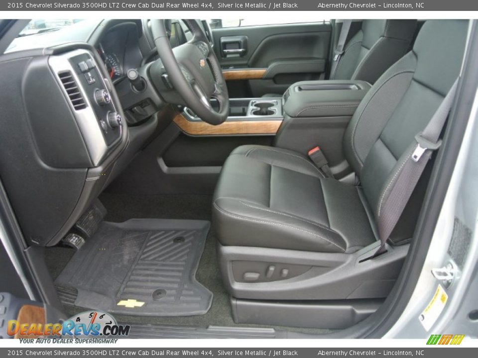 Jet Black Interior - 2015 Chevrolet Silverado 3500HD LTZ Crew Cab Dual Rear Wheel 4x4 Photo #8