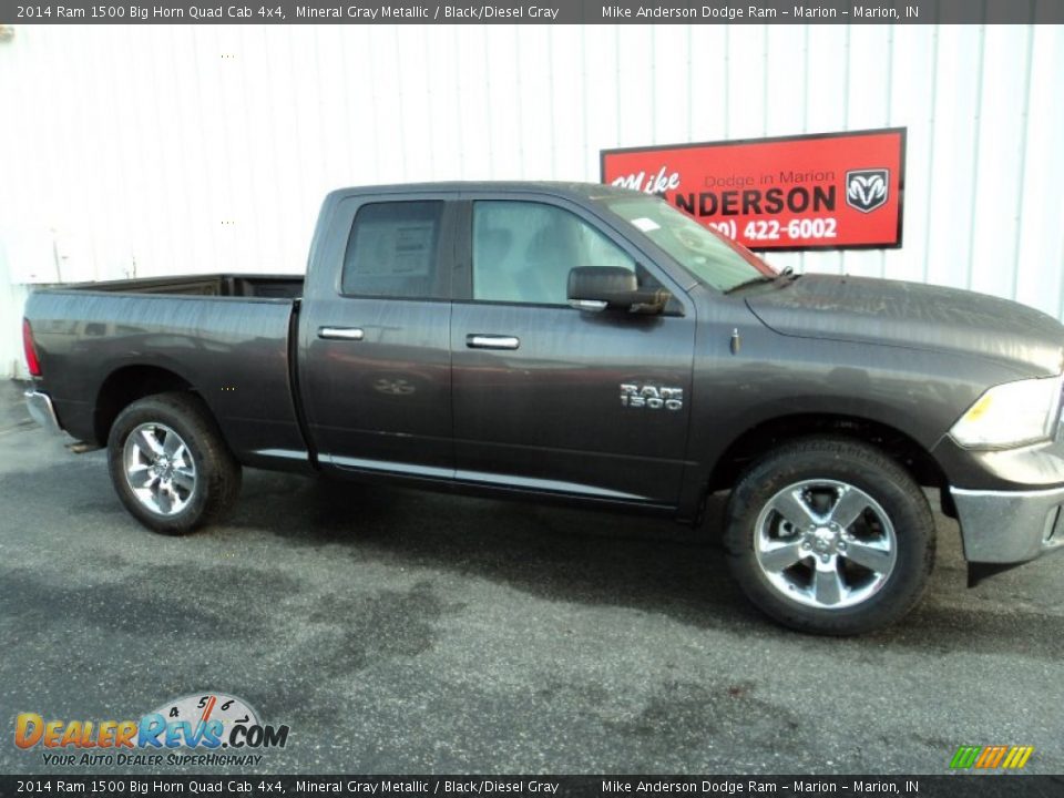 2014 Ram 1500 Big Horn Quad Cab 4x4 Mineral Gray Metallic / Black/Diesel Gray Photo #2