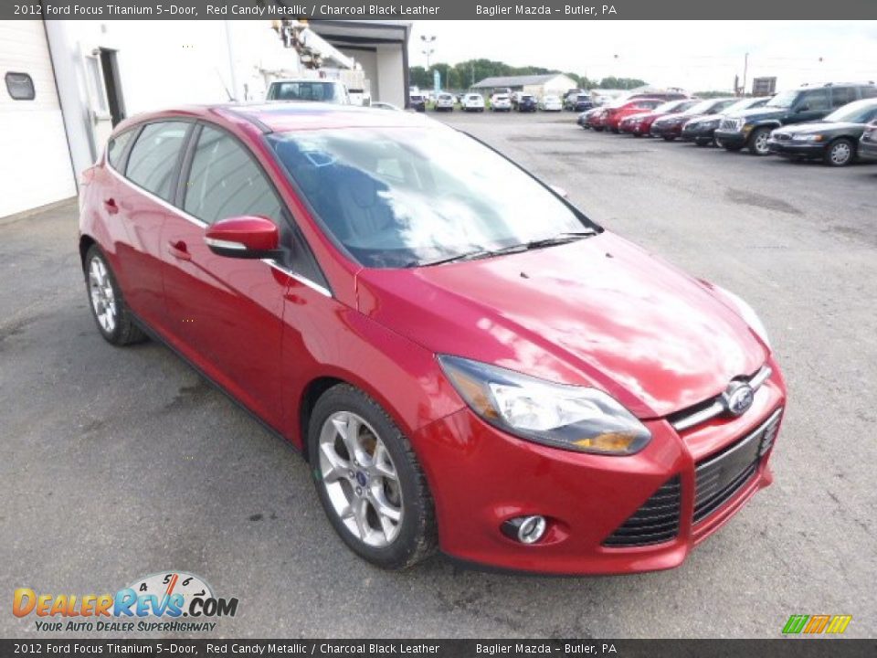 2012 Ford Focus Titanium 5-Door Red Candy Metallic / Charcoal Black Leather Photo #3