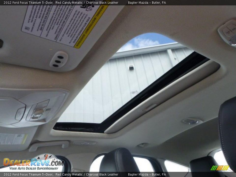 2012 Ford Focus Titanium 5-Door Red Candy Metallic / Charcoal Black Leather Photo #17