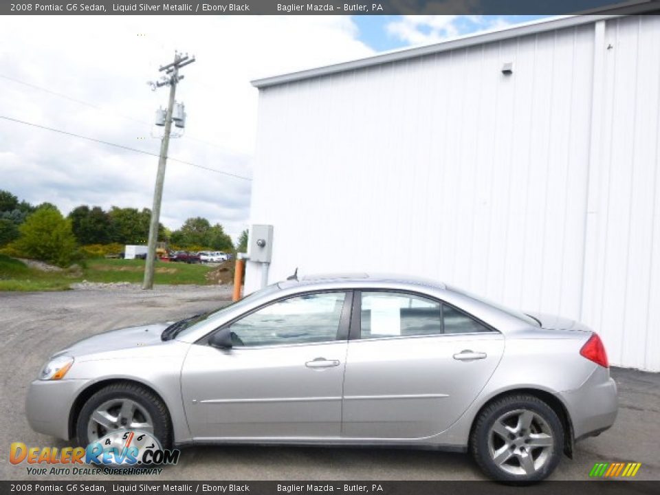 2008 Pontiac G6 Sedan Liquid Silver Metallic / Ebony Black Photo #8