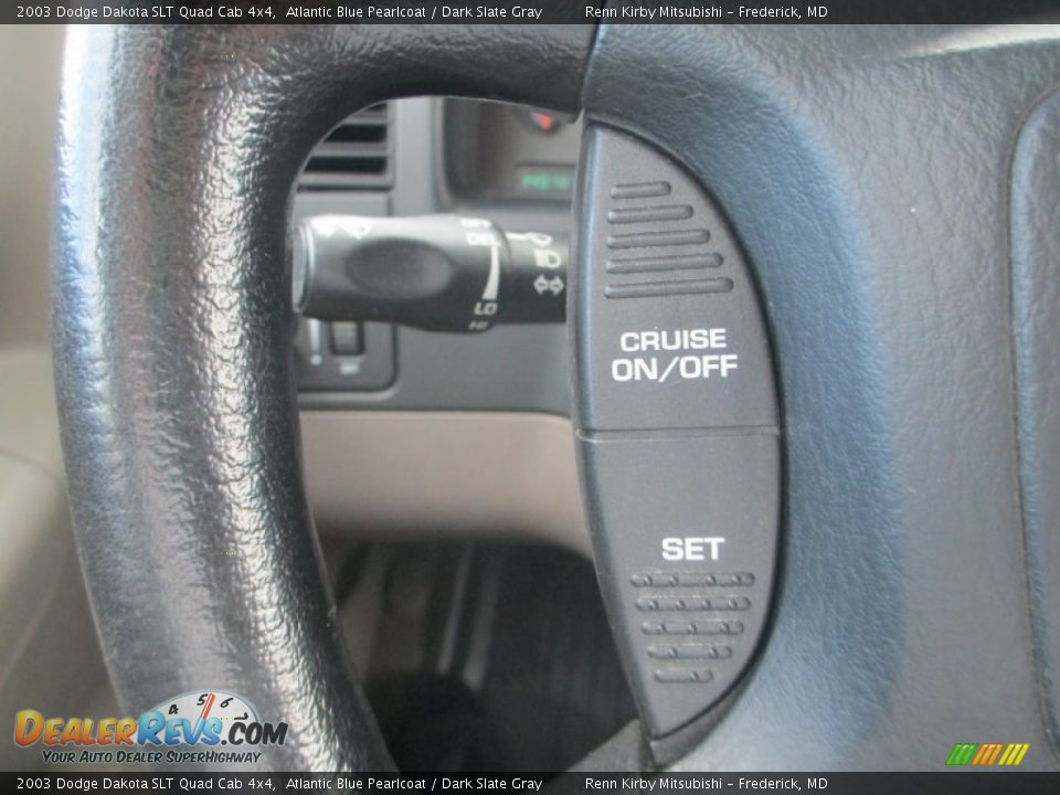 2003 Dodge Dakota SLT Quad Cab 4x4 Atlantic Blue Pearlcoat / Dark Slate Gray Photo #17