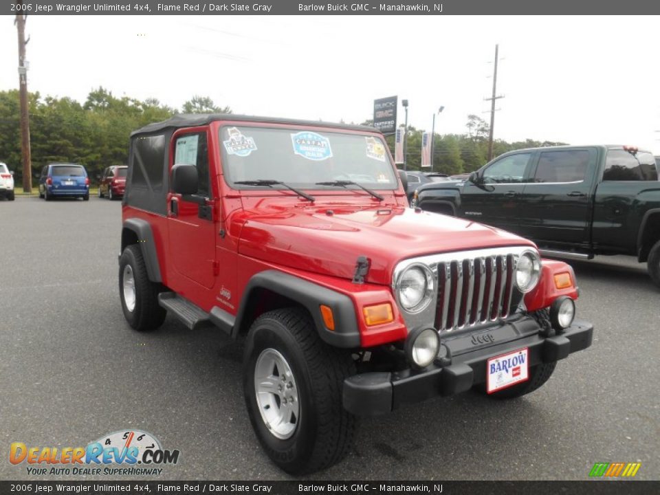 2006 Jeep Wrangler Unlimited 4x4 Flame Red / Dark Slate Gray Photo #1