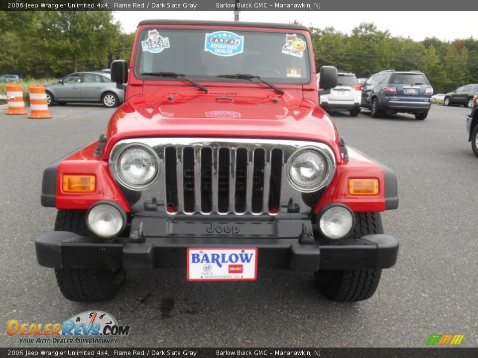 2006 Jeep Wrangler Unlimited 4x4 Flame Red / Dark Slate Gray Photo #2