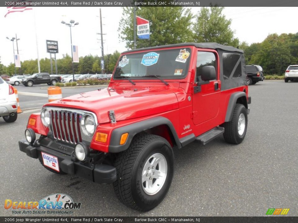 2006 Jeep Wrangler Unlimited 4x4 Flame Red / Dark Slate Gray Photo #3